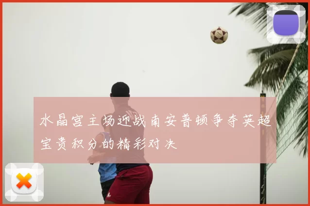 水晶宫主场迎战南安普顿争夺英超宝贵积分的精彩对决